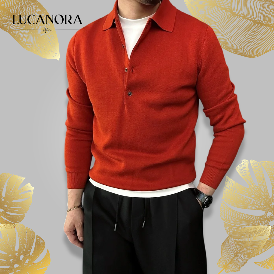 Martino Di Bernardo™ Men's Long Sleeve Knitted Polo Sweater