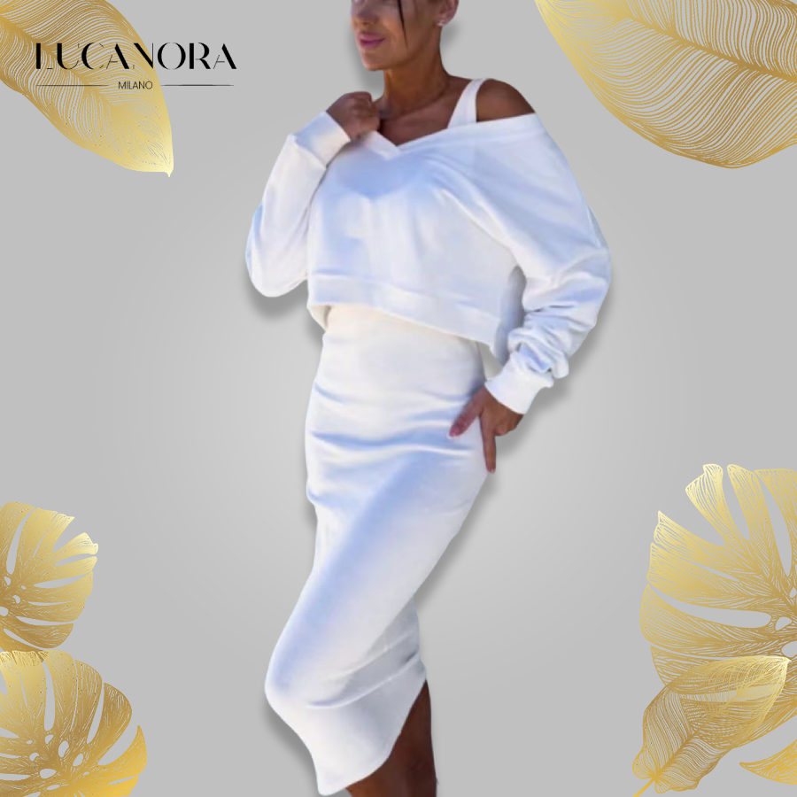 Milana Volta™ V-neck dress and sweatshirt set