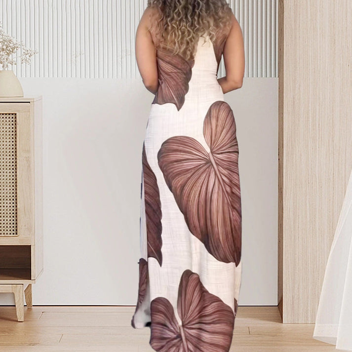Mina Bezio™ One-shoulder maxi dress with print
