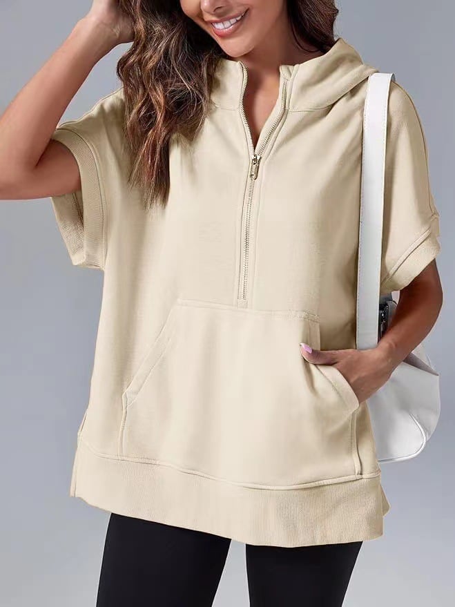 Molly™ Oversized casual shirt with half zip