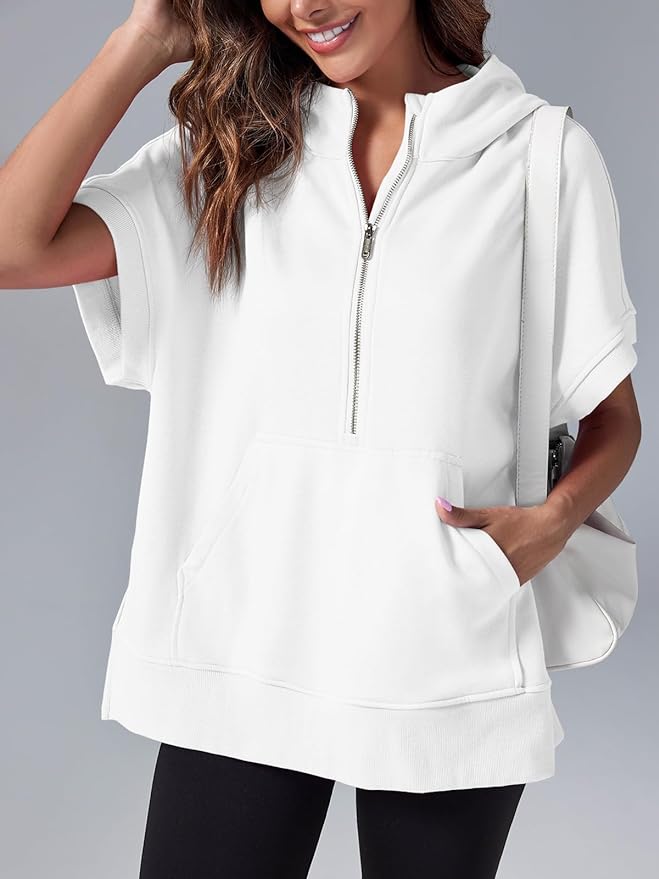 Molly™ Oversized casual shirt with half zip