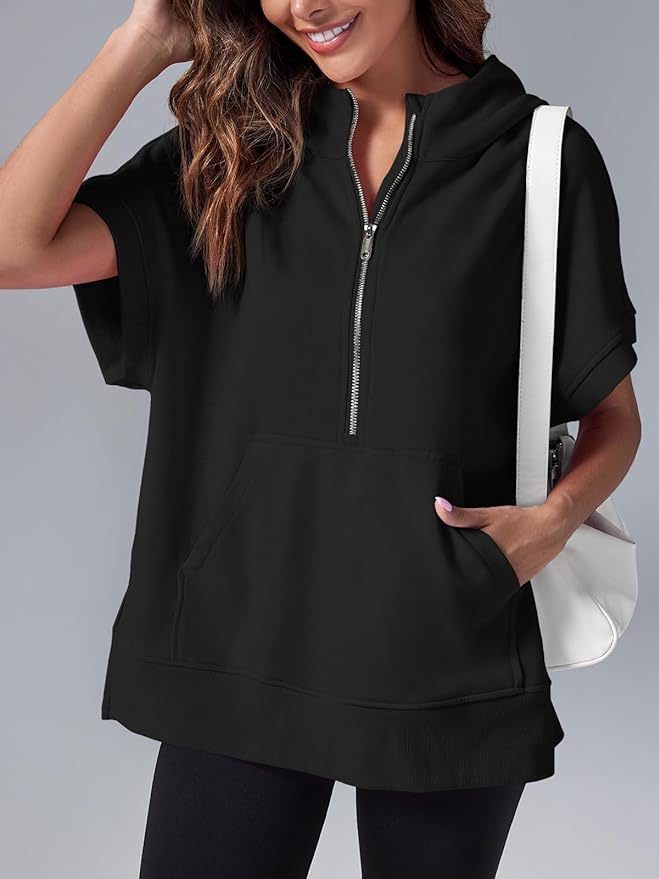 Molly™ Oversized casual shirt with half zip