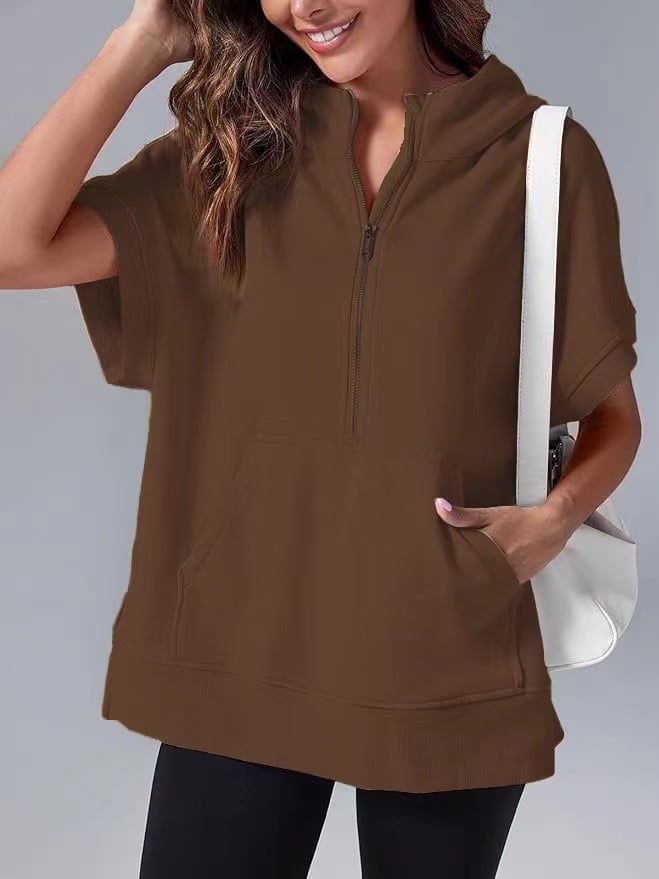 Molly™ Oversized casual shirt with half zip