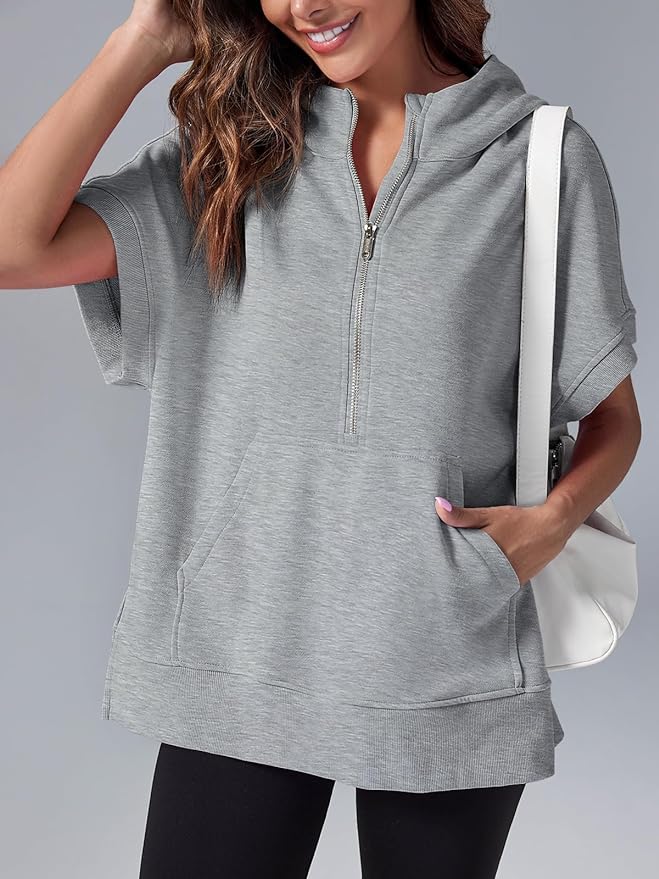 Molly™ Oversized casual shirt with half zip