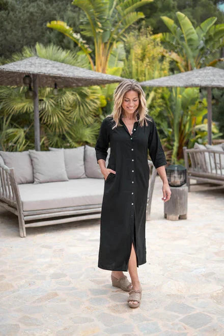 Nevaeh™ Casual button-down shirt with long dress