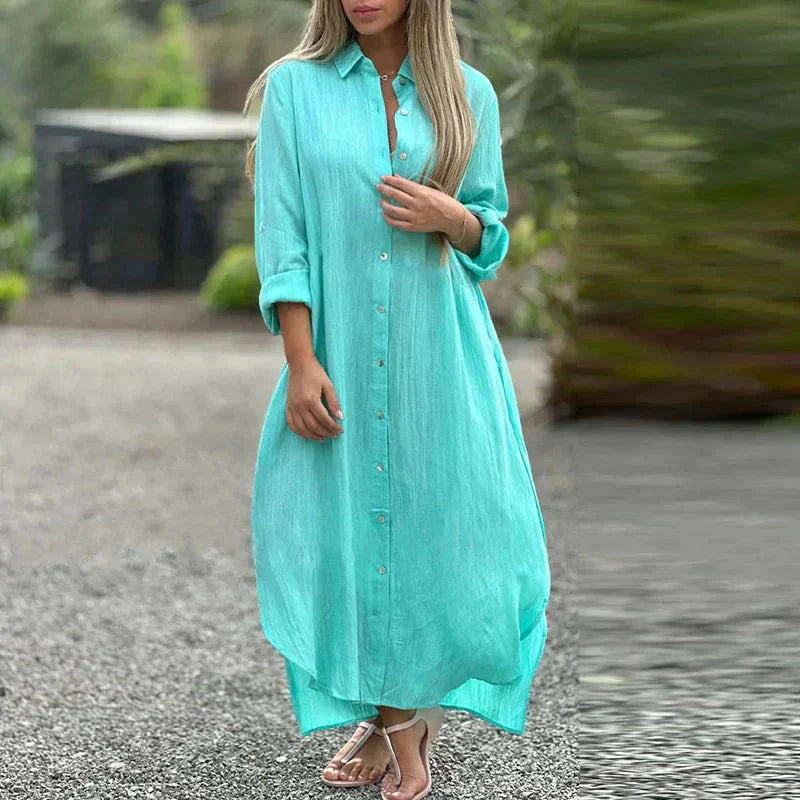 Nevaeh™ Casual button-down shirt with long dress