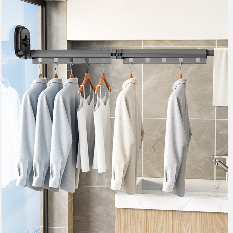 RetractRack™️ Pull-out wall clothes hanger with suction cup