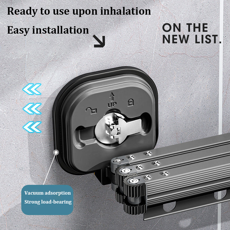 RetractRack™️ Pull-out wall clothes hanger with suction cup