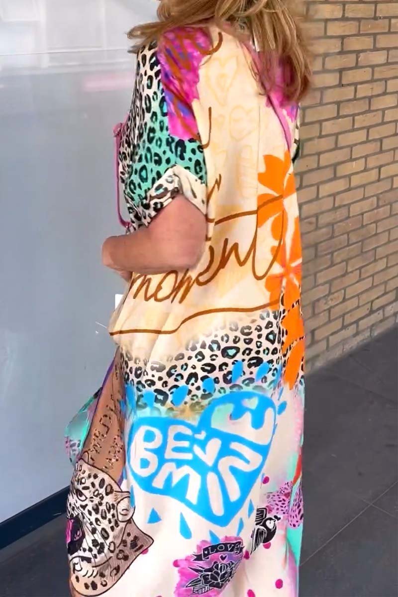 Riva Lefèvre™ Leopard short sleeve dress for leisure