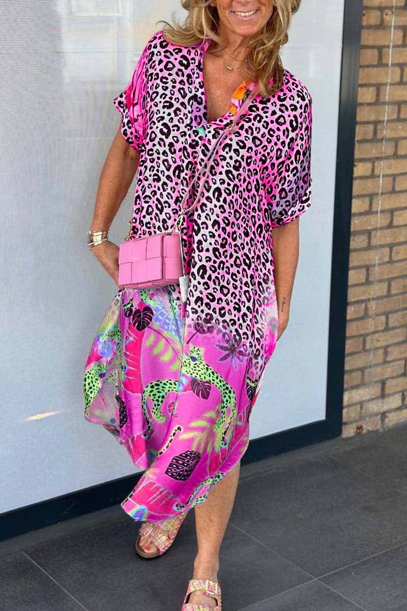 Riva Lefèvre™ Leopard short sleeve dress for leisure