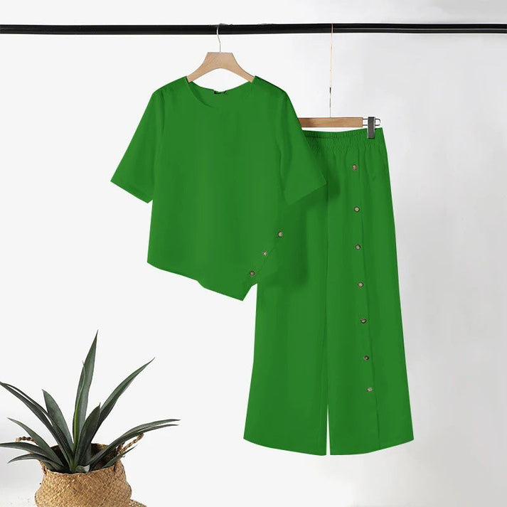 Rufina Bonavita™ Women's two-piece set with irregular hem and wide legs