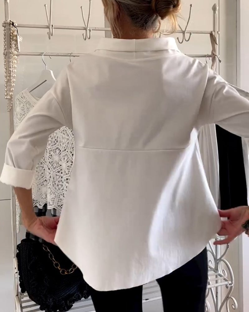 Sabina Argiro™ Fashion T-shirt with half turtleneck