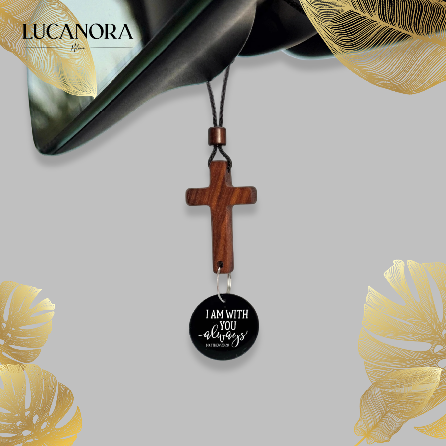 SafeCross™ Bible Verse Car Rearview Hanging Cross Ornament