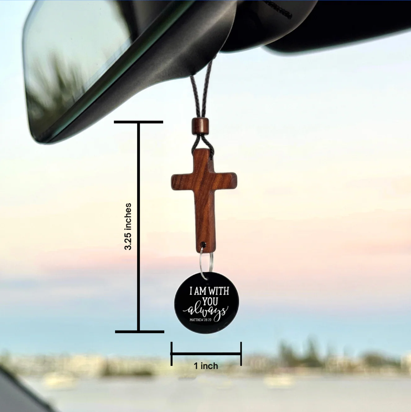 SafeCross™ Bible Verse Car Rearview Hanging Cross Ornament