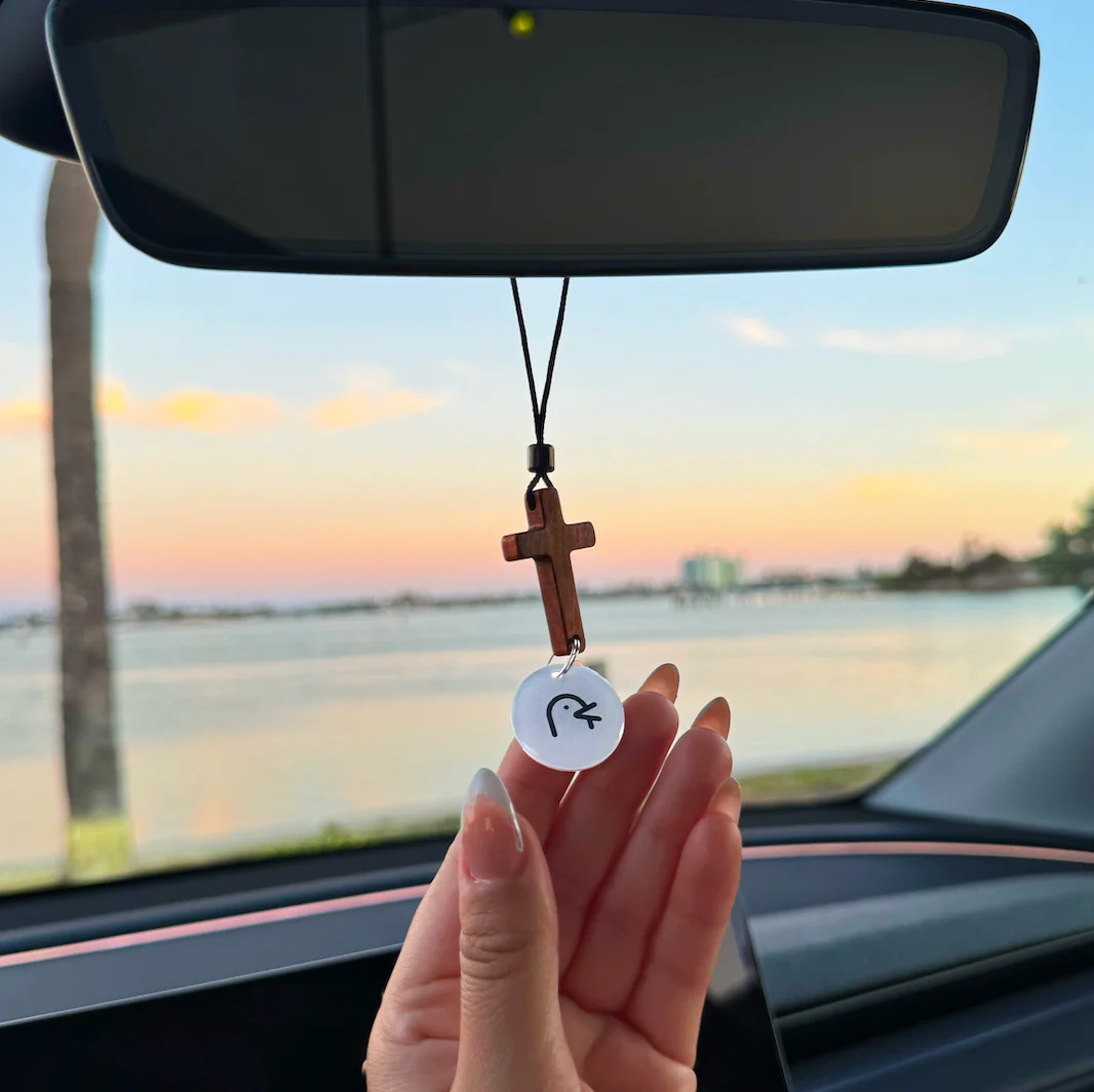 SafeCross™ Bible Verse Car Rearview Hanging Cross Ornament