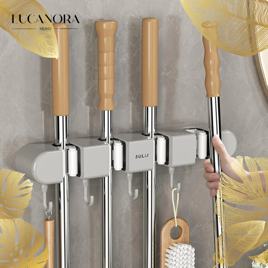 SafeHold™ Multifunctional mop holder with hook