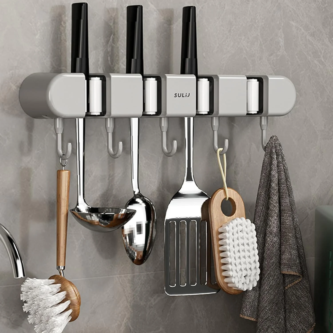 SafeHold™ Multifunctional mop holder with hook