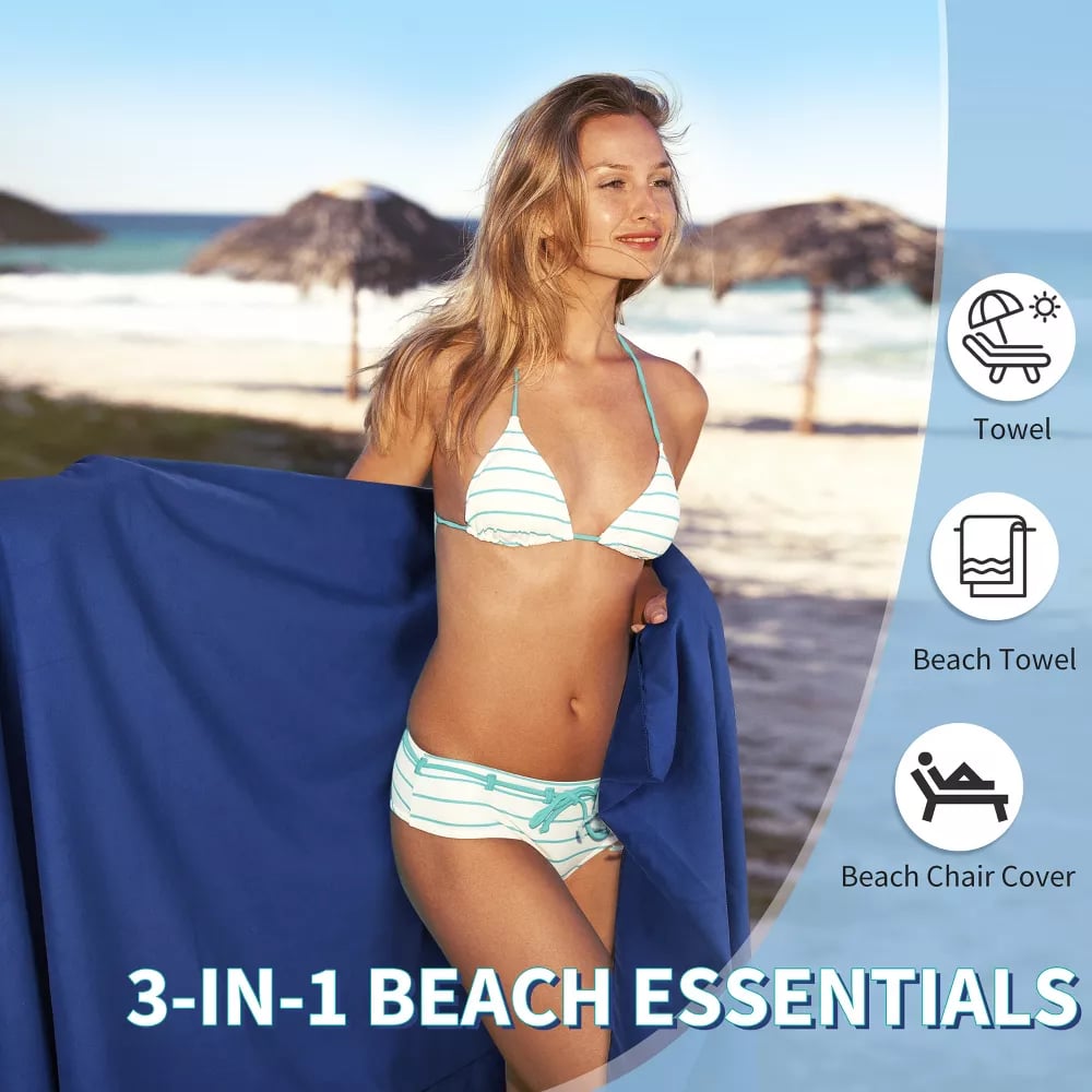 SunVibe™ Quick dry beach towel with pockets