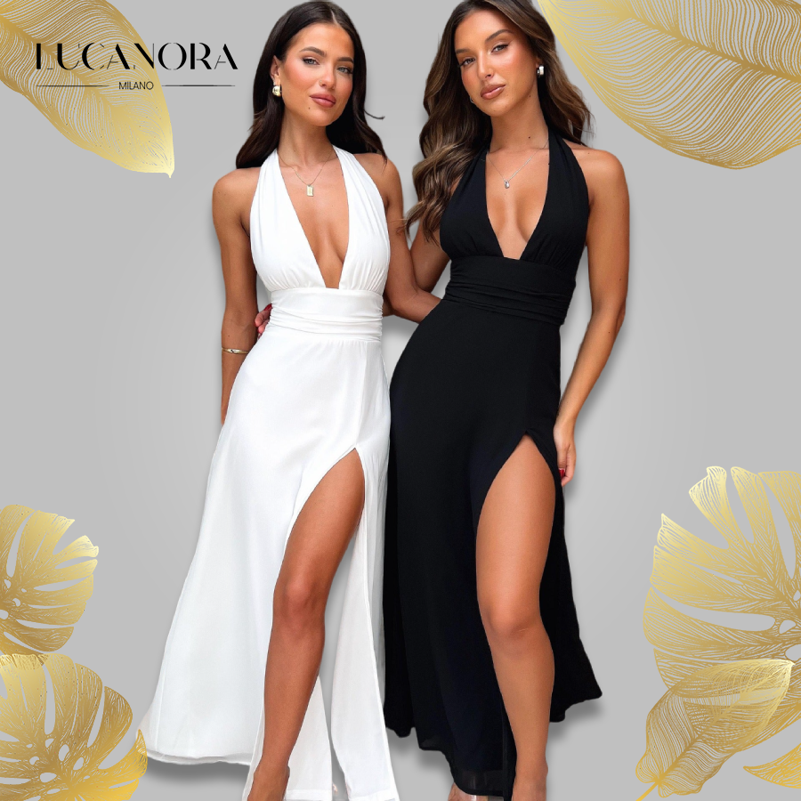 Trini™ Slim dress with V-neck and split