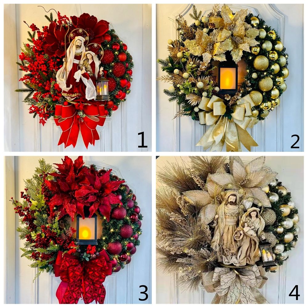 Twinkle Ring™ Christmas wreath with lights