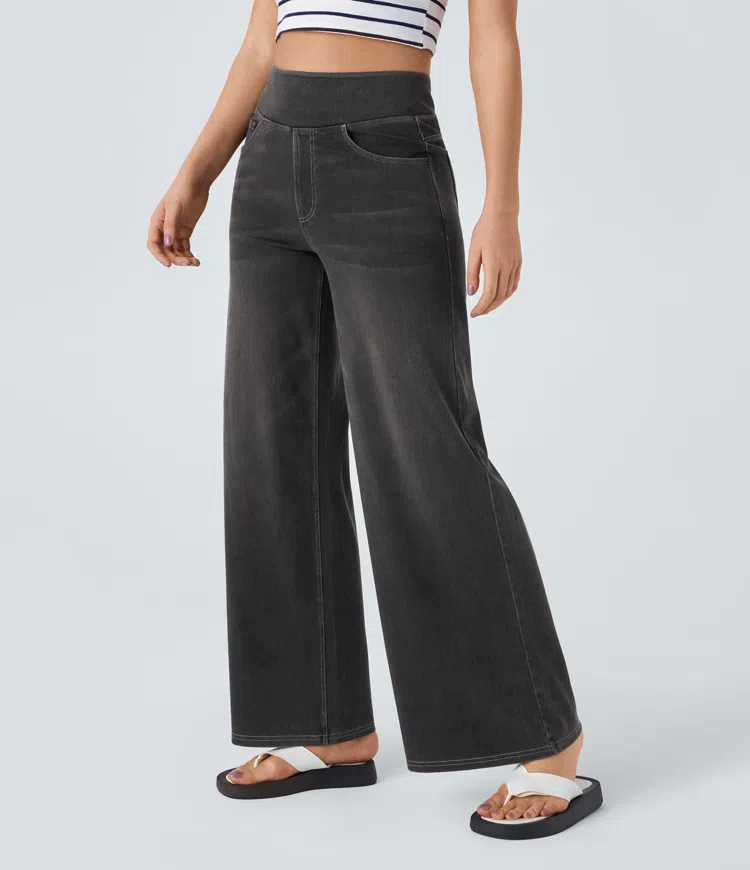 Uliva Di Rocco™ Super Stretch High-Waisted Wide Leg Jeans