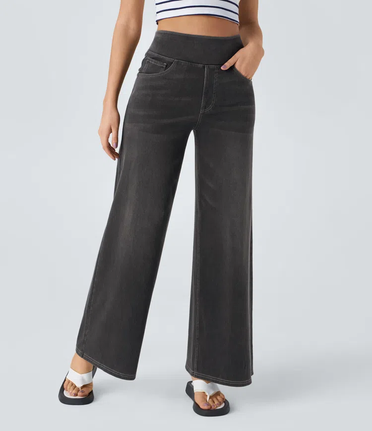 Uliva Di Rocco™ Super Stretch High-Waisted Wide Leg Jeans