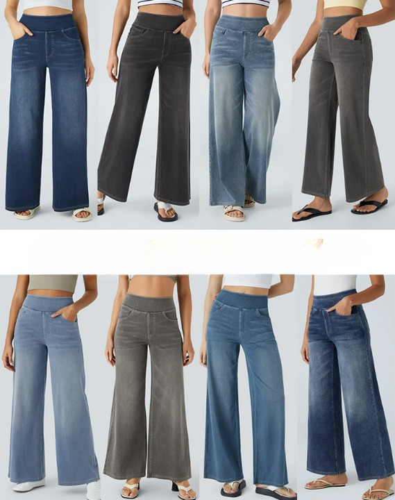 Uliva Di Rocco™ Super Stretch High-Waisted Wide Leg Jeans