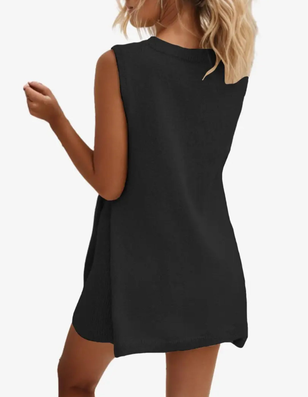 Vanessa Lucidi™ Loose casual round neck vest shorts knitted suit