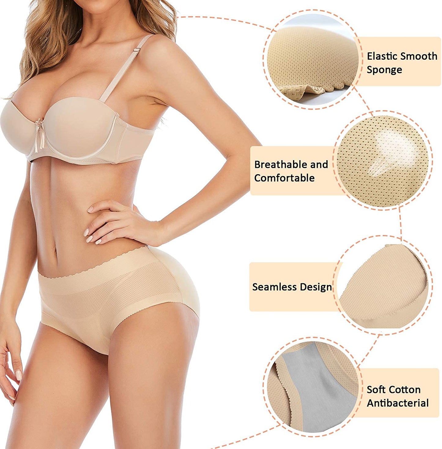 VoluFit™ Seamless panties with padding on the sides