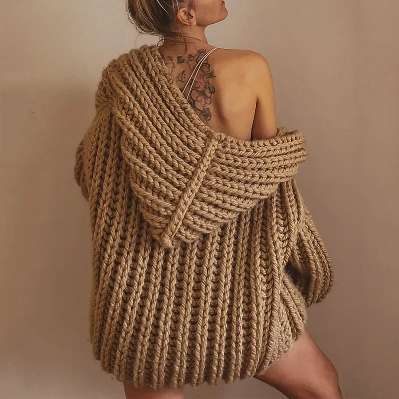 Dixie™ Loose knit sweater with hood