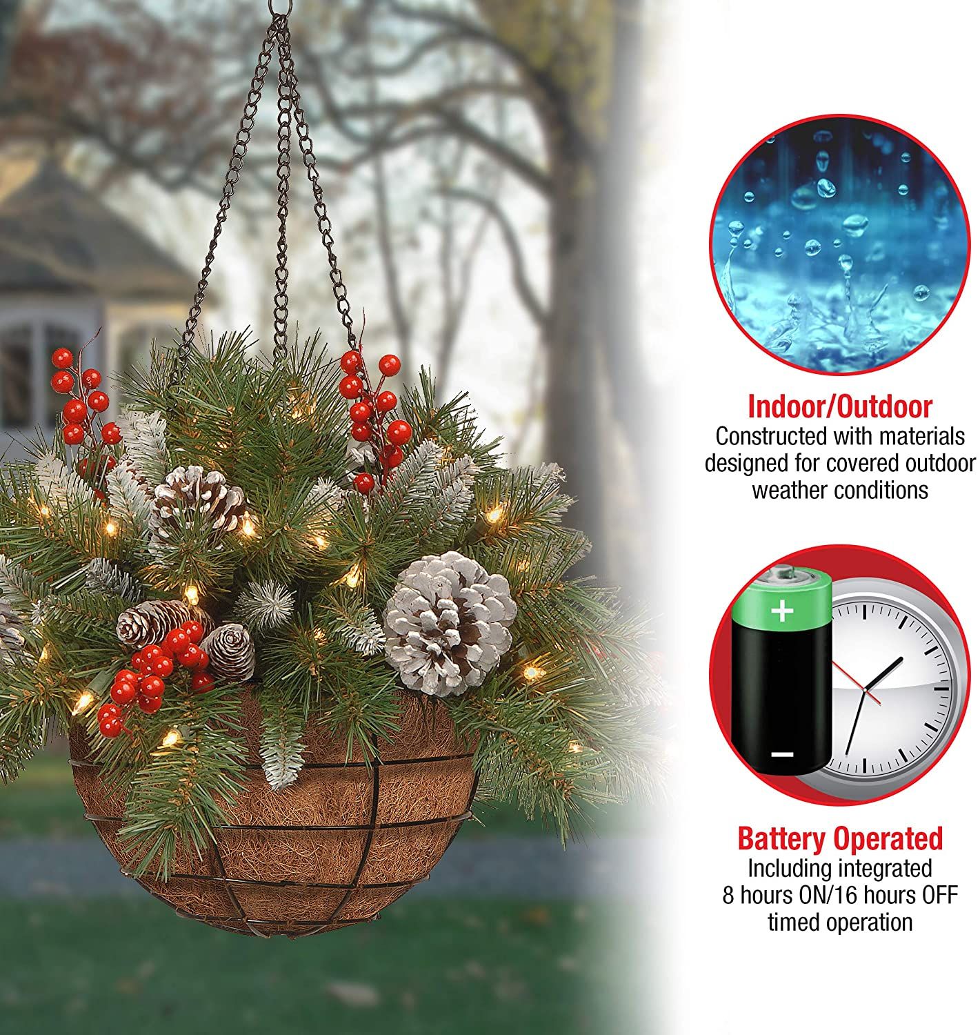 WonderSphere™ Christmas hanging basket