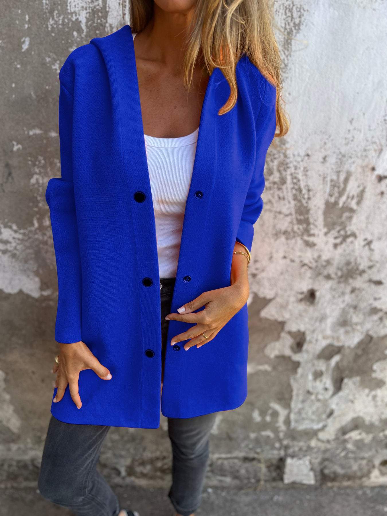 Xènia Enciso™ Casual single breasted jacket with hood