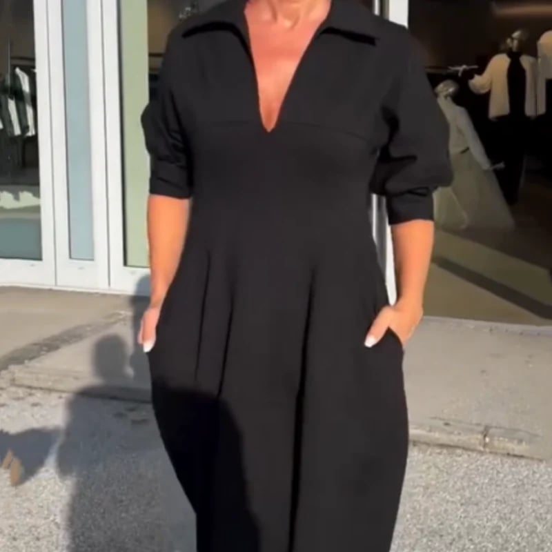 Zarina Sassano™ V-Neck Midi Dress