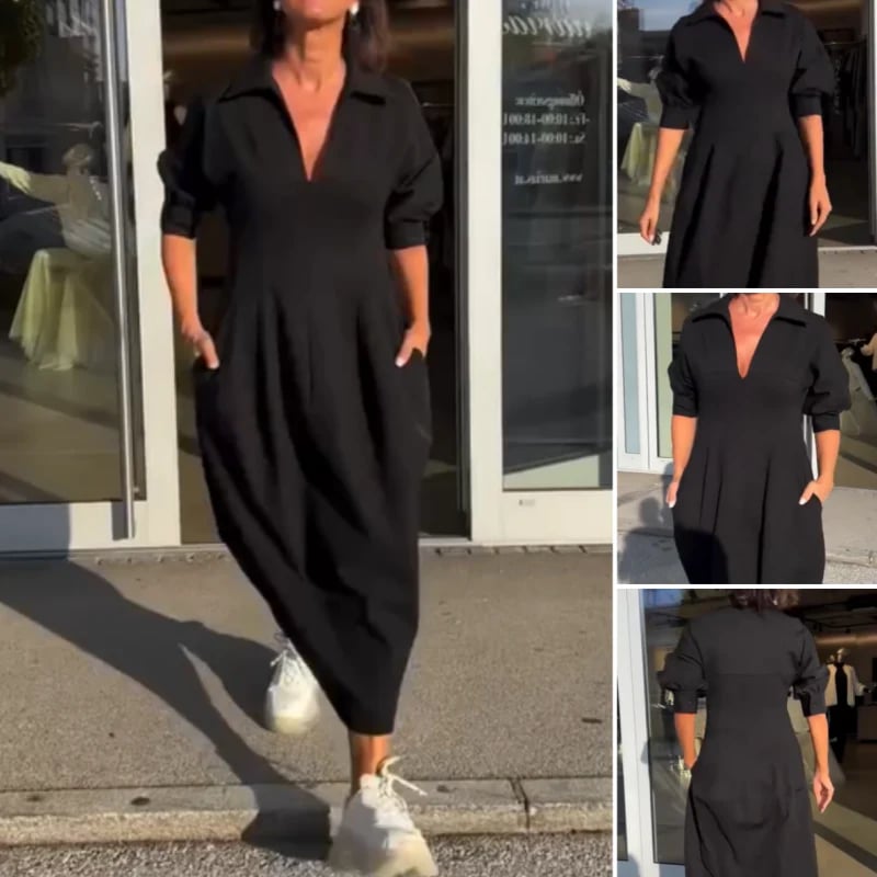 Zarina Sassano™ V-Neck Midi Dress