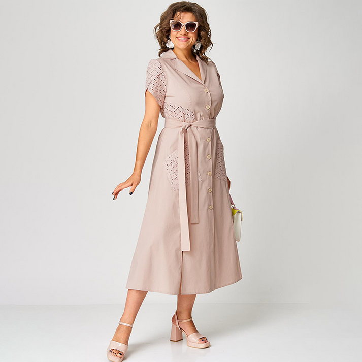 Zosima Bersani™ Dress with V-neck and tie at the waist