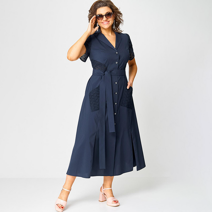 Zosima Bersani™ Dress with V-neck and tie at the waist