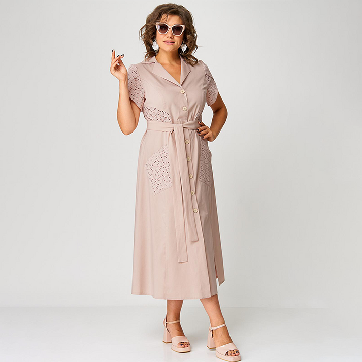 Zosima Bersani™ Dress with V-neck and tie at the waist