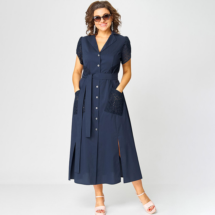 Zosima Bersani™ Dress with V-neck and tie at the waist