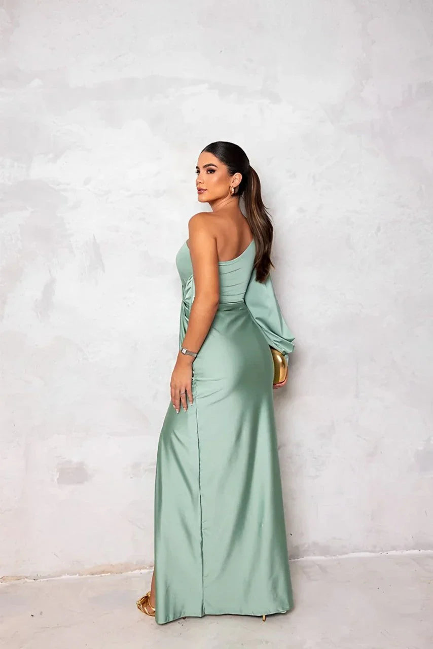 Agnese Querci™ Soft-Touch One-Shoulder Maxi Dress for Effortless Evenings