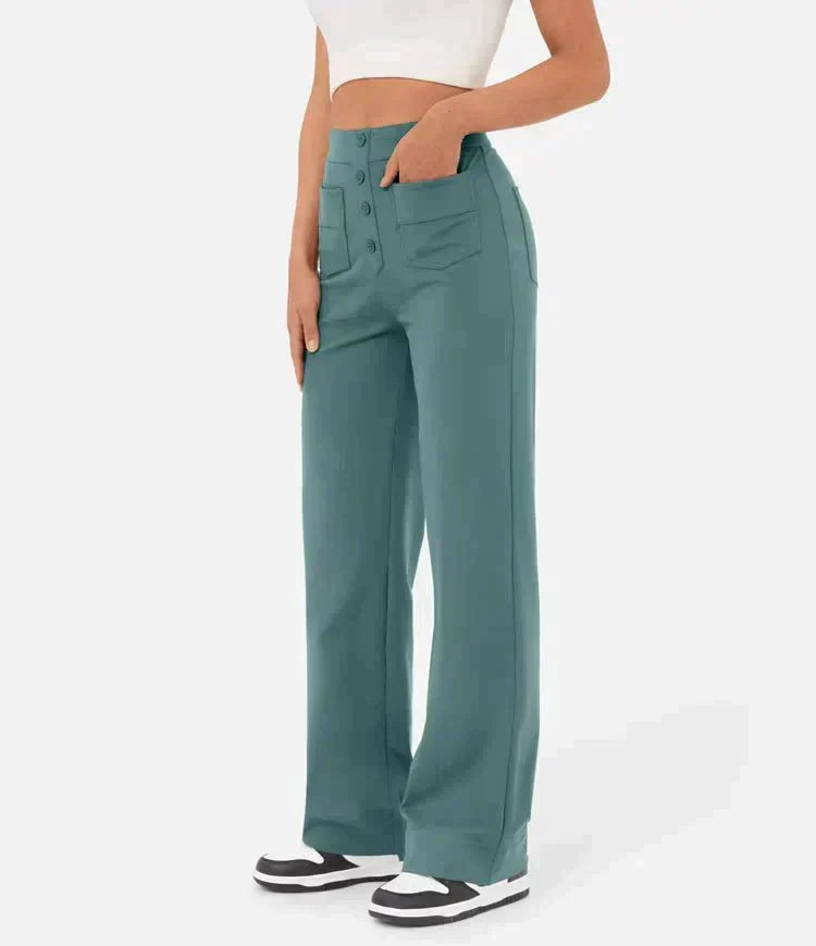 Adona™ Elasticated high-waisted trousers
