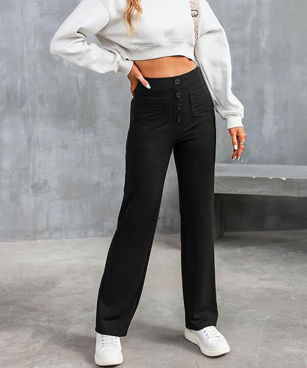 Adona™ Elasticated high-waisted trousers