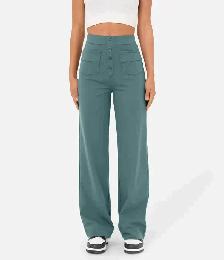 Adona™ Elasticated high-waisted trousers