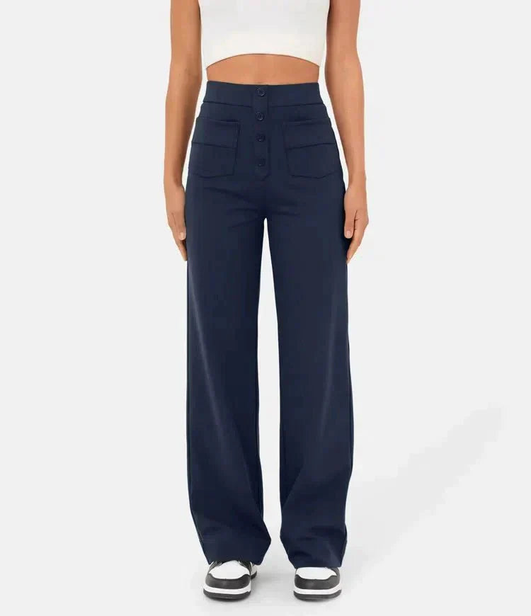Adona™ Elasticated high-waisted trousers