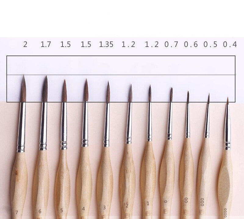 MiniArt™ Miniature set of wooden art brushes