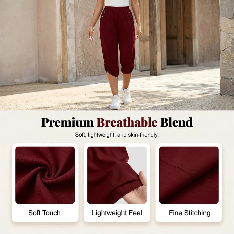 Raffaella Demarco™ Flattering Capri Pants with Soft Stretch Waist