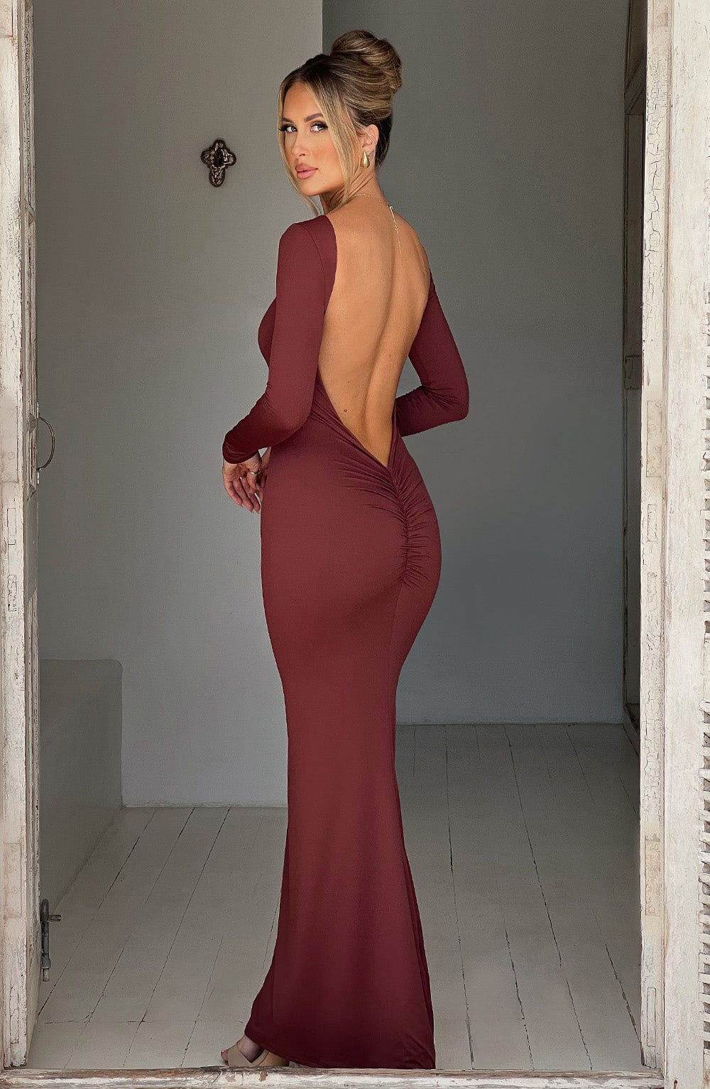 Azaïs™️ Low-cut maxi dress