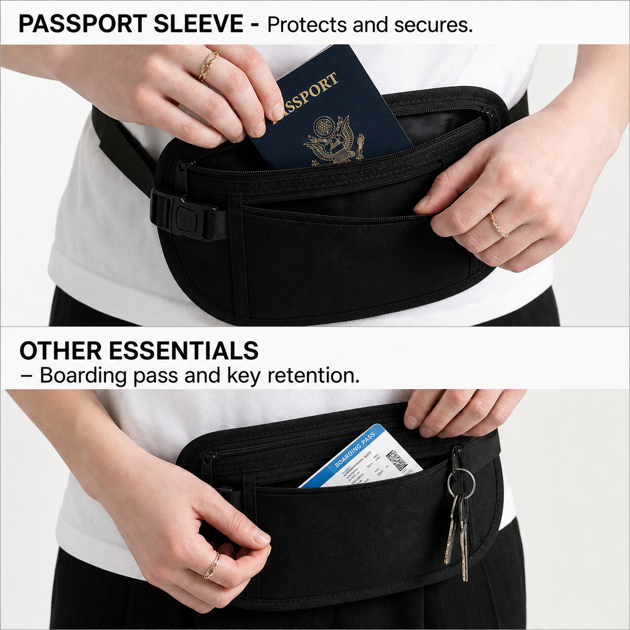 StashGuard™ RFID Blocking Money Belt for Worry-Free Travel