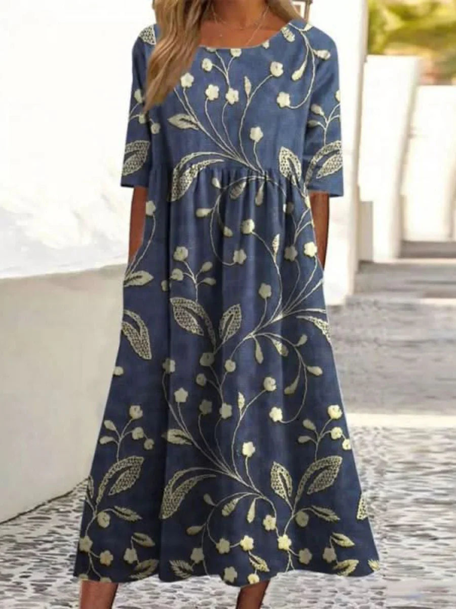 Valentina Petrelli™ Flattering Floral Maxi Dress for Effortless Elegance
