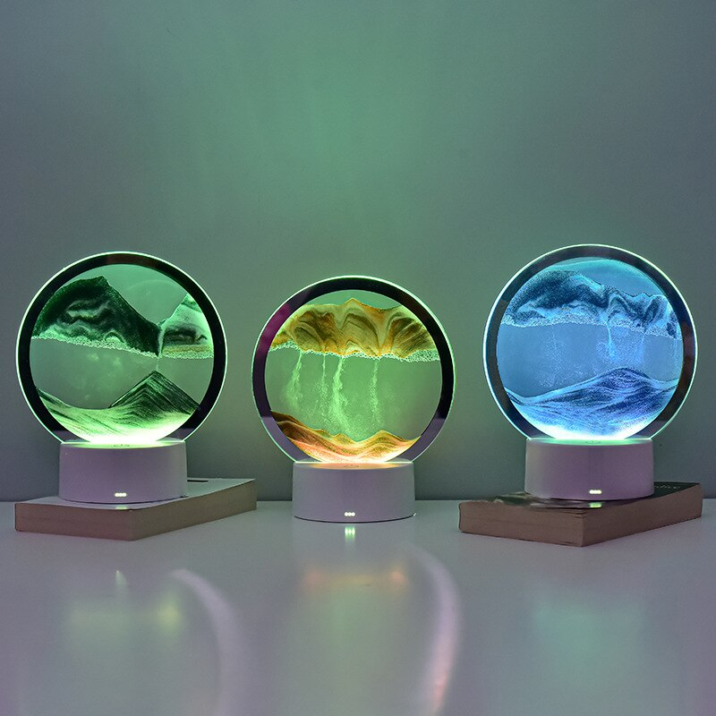 AtmoScape™ Colorful LED Hourglass Art Frame Lamp