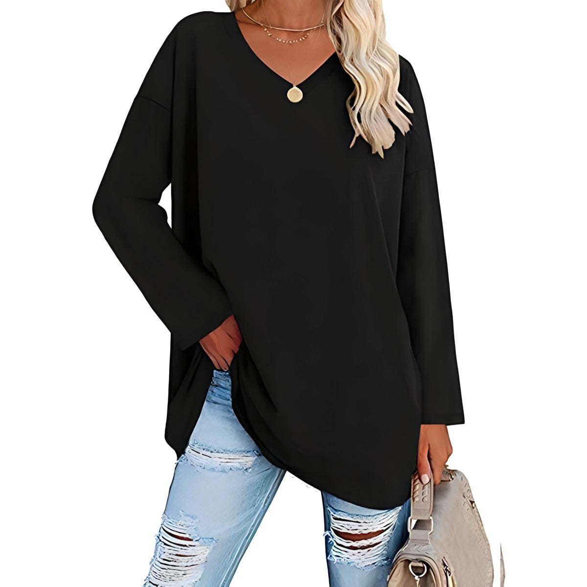 Rosalba™ Comfortable blouse with a neckline